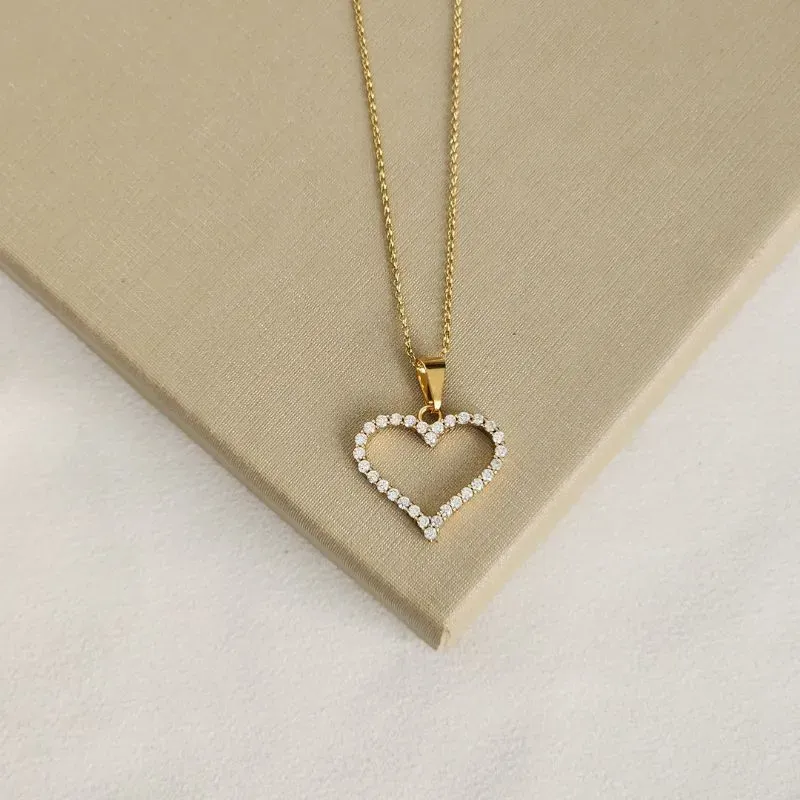 Colar Coração Zircônia