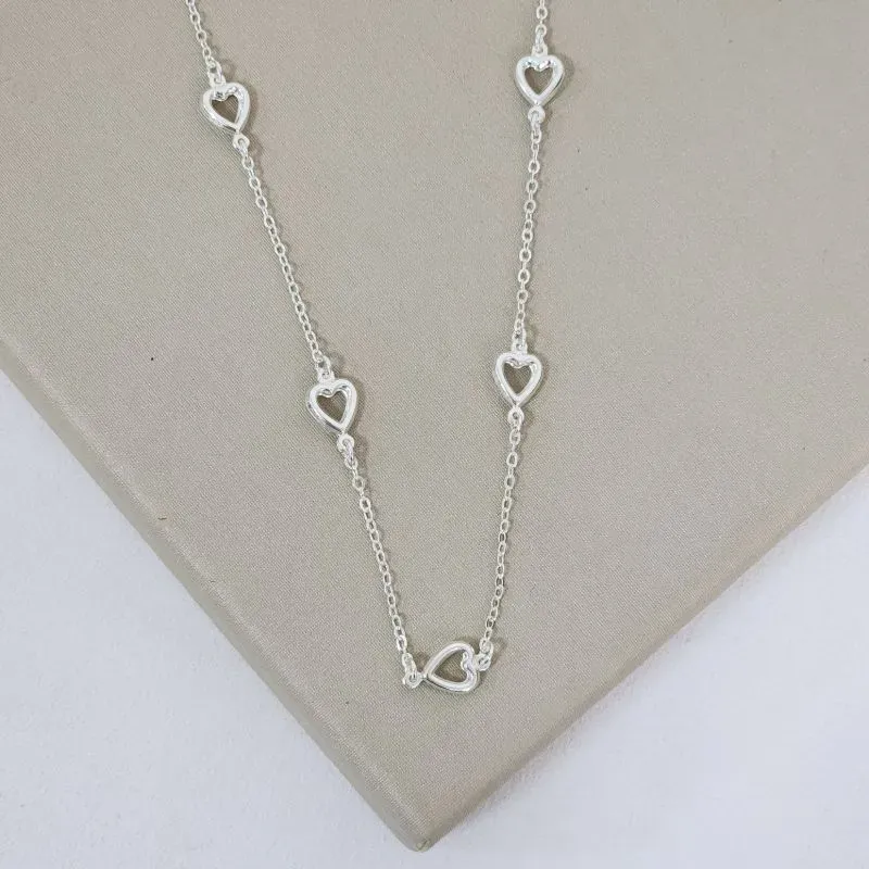 Colar Choker Vazado Corações