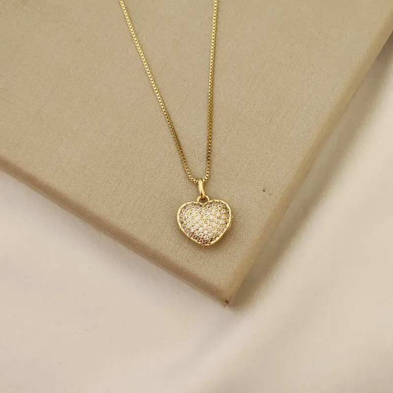 Colar Delicado Coração Zircônia