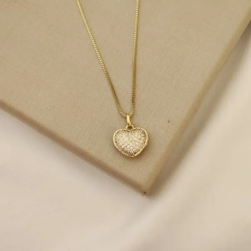 Colar Delicado Coração Zircônia