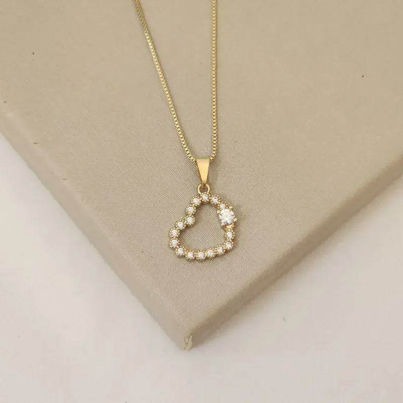 Colar Delicado Coração Zircônia