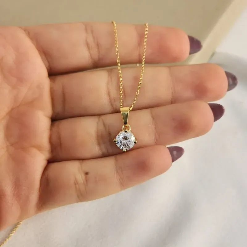 Colar Ponto de Luz. Zircônia