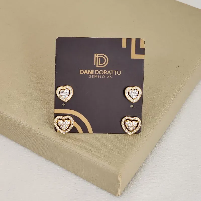 Mix Brinco Coração Zircônia