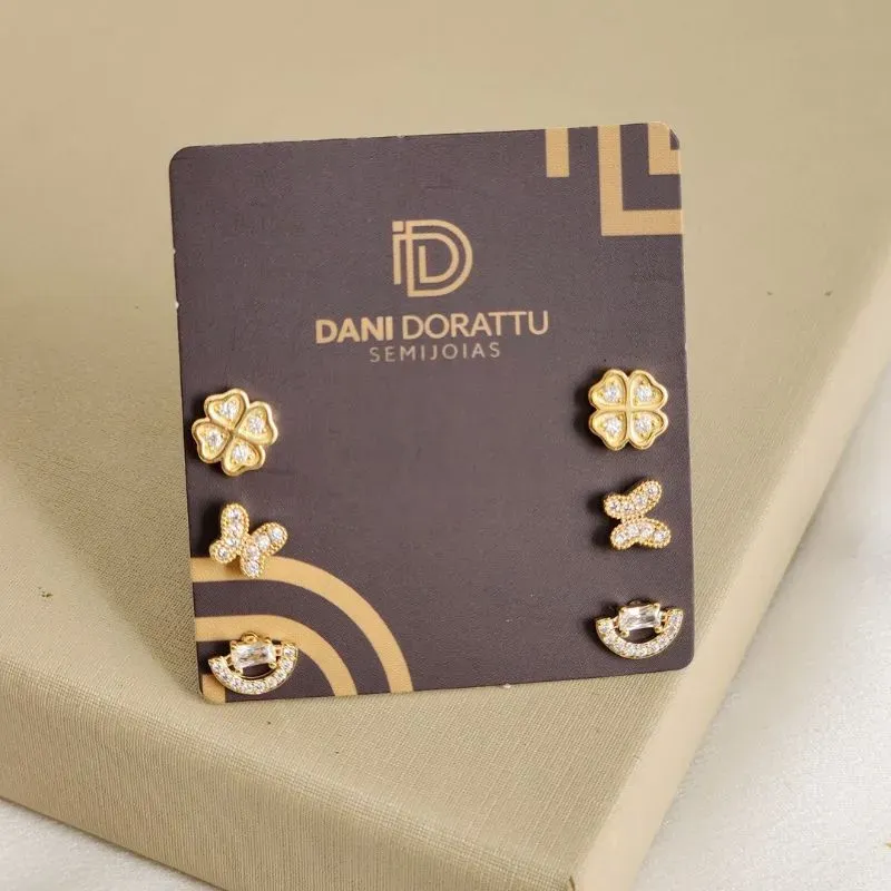 Mix Brincos Delicados Zircônia