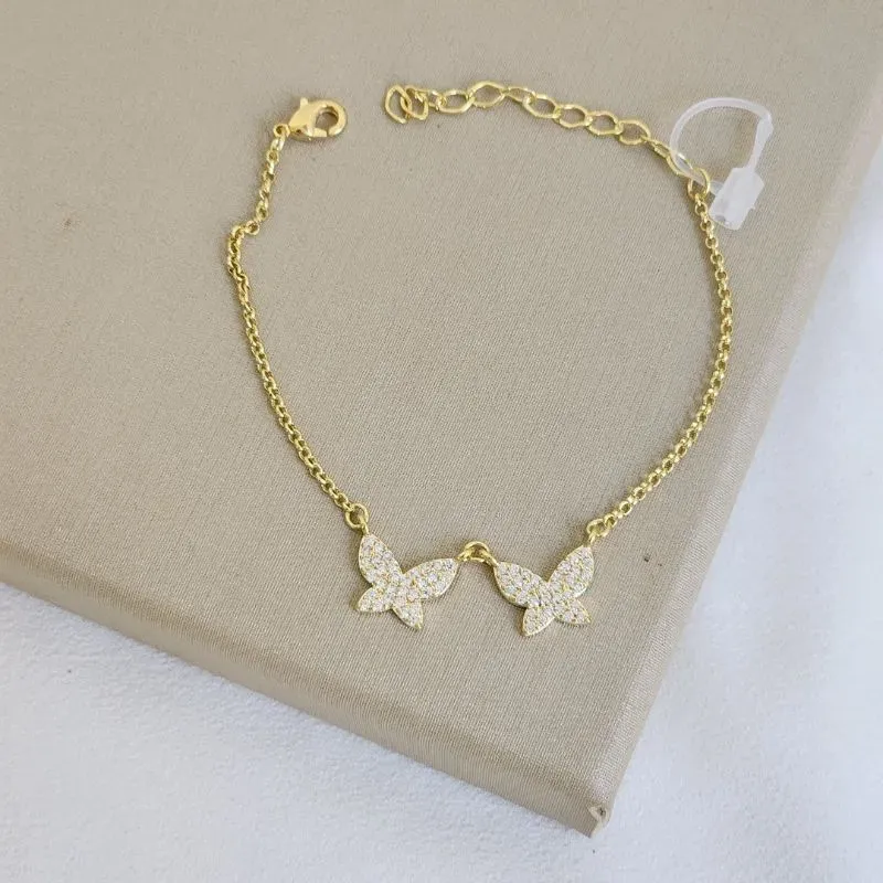 Pulseira Borboleta Zircônia