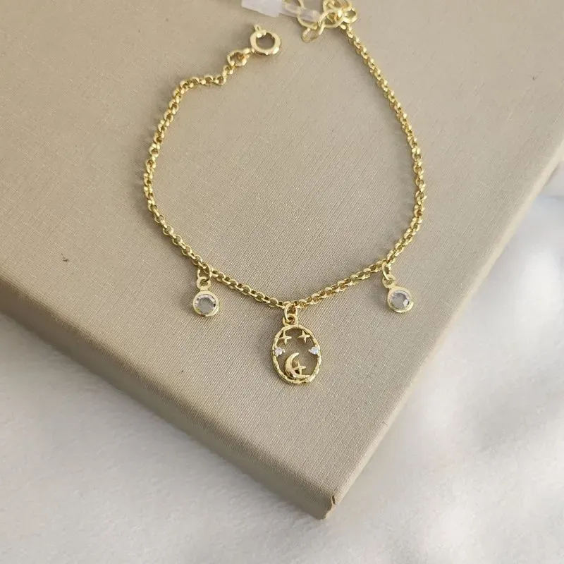 Pulseira Lua e Estrela Zircônia