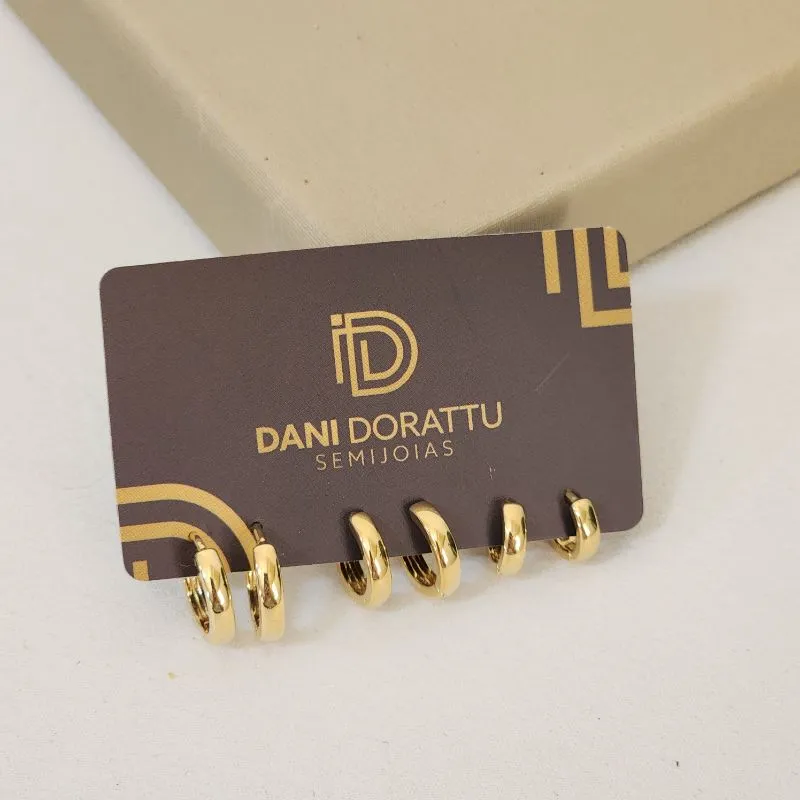 Trio de Argolas Lisas