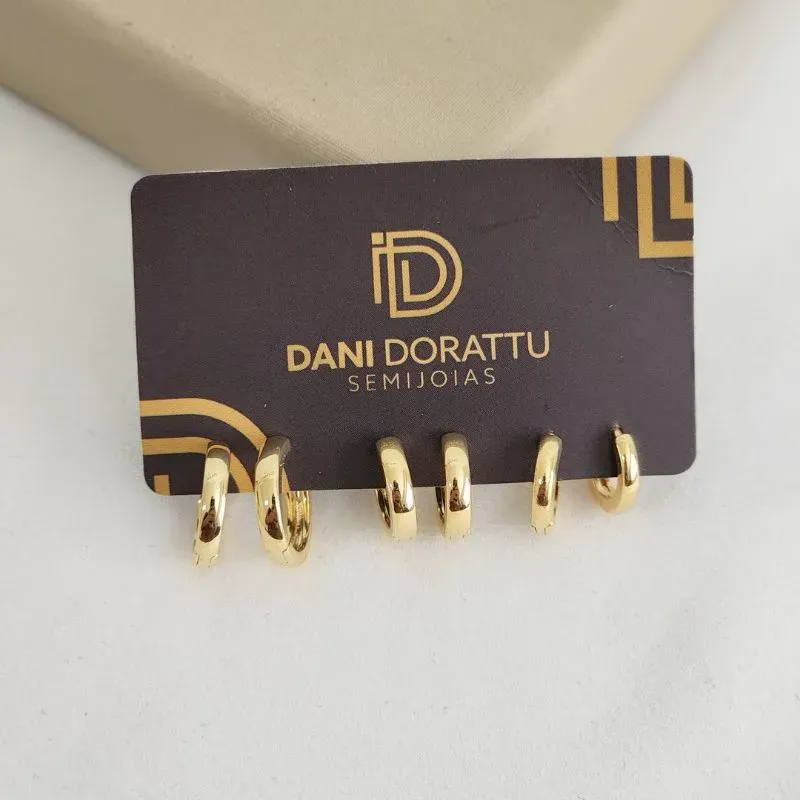 Trio de Argolas Lisas