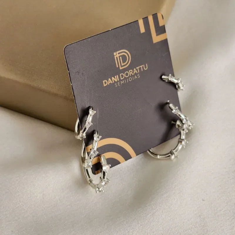 Trio de Argolas Zircônia