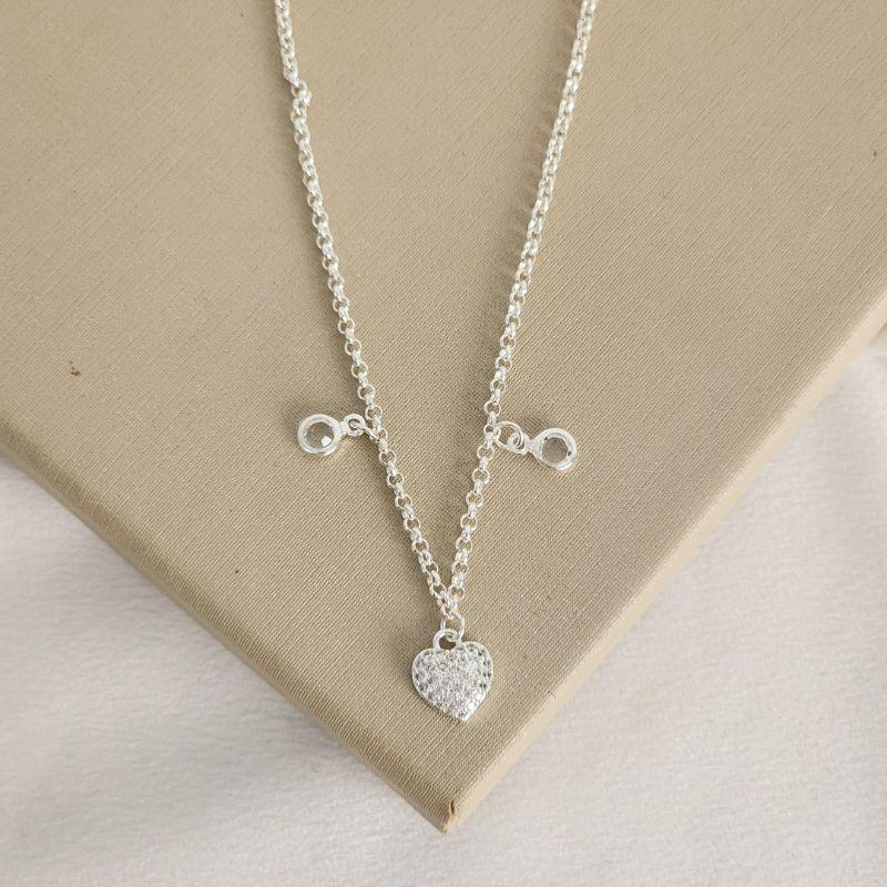 Colar Choker Coração Zircônia