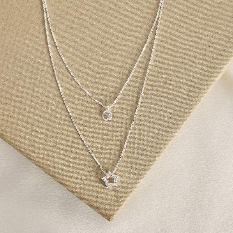 Colar Duplo Zircônia