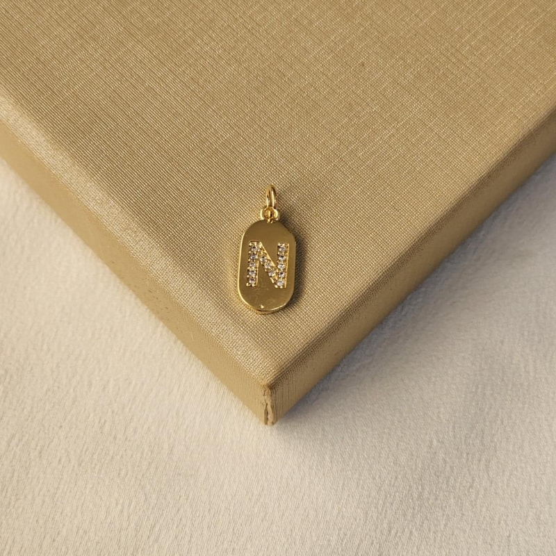 Pingente Plaquinha Letra N