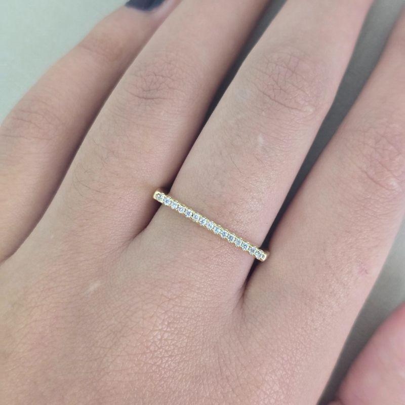 Anel Fino Quadrado Zirconia