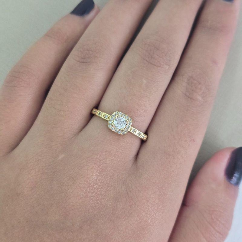 Anel Pedra Cravejado Zirconia