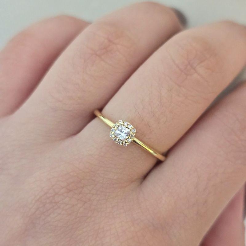 Anel Solitario Zirconia