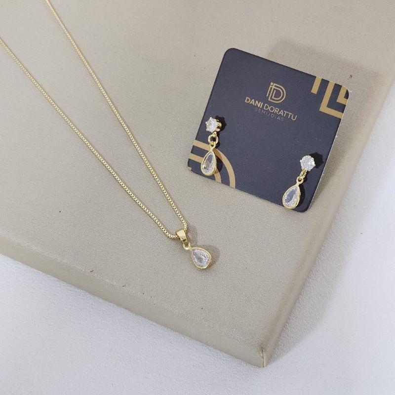 Conjunto Delicado Gota Zirconia