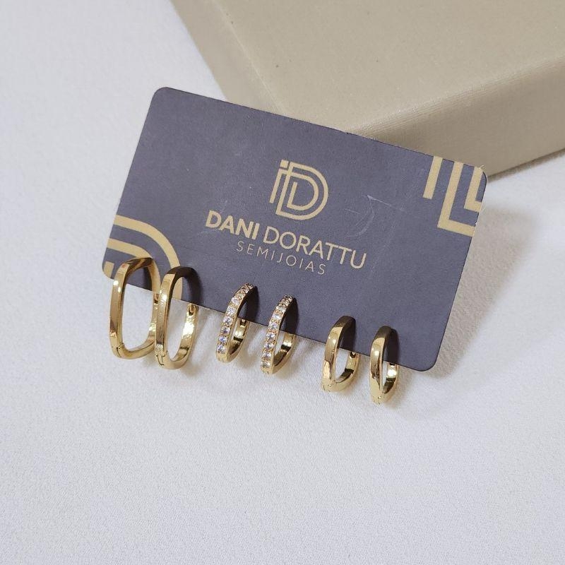 Trio de Argolas Lisas