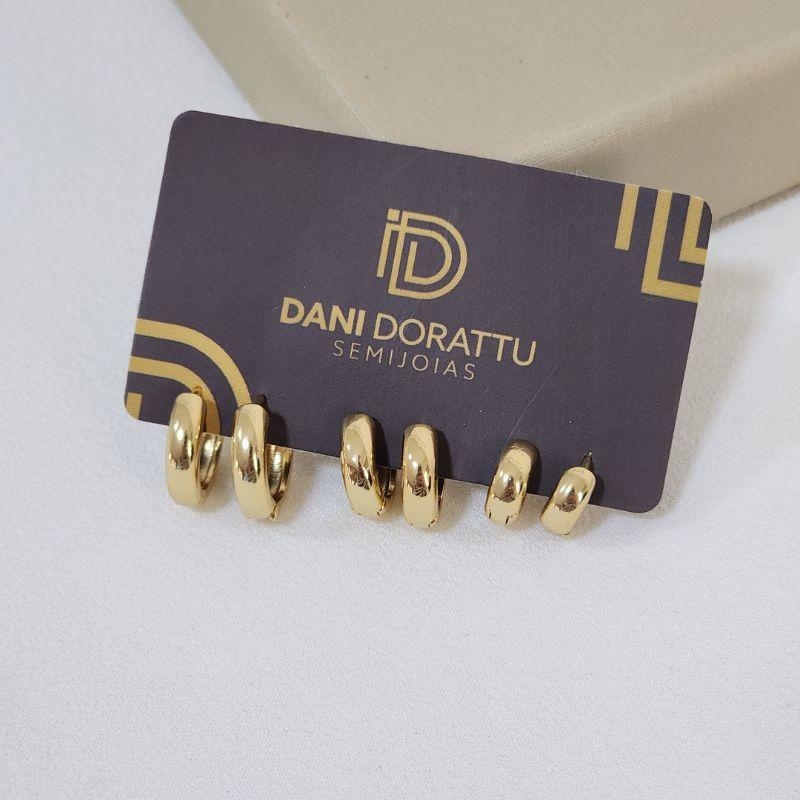 Trio de Argolas Lisas