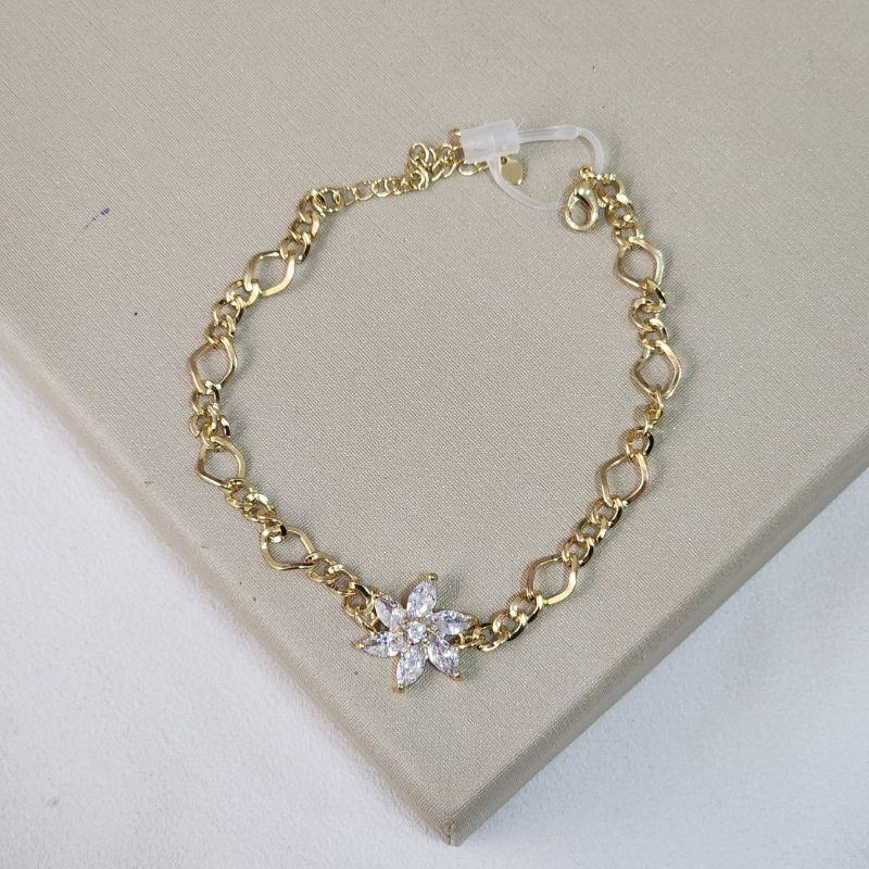 Pulseira Flor Zirconia