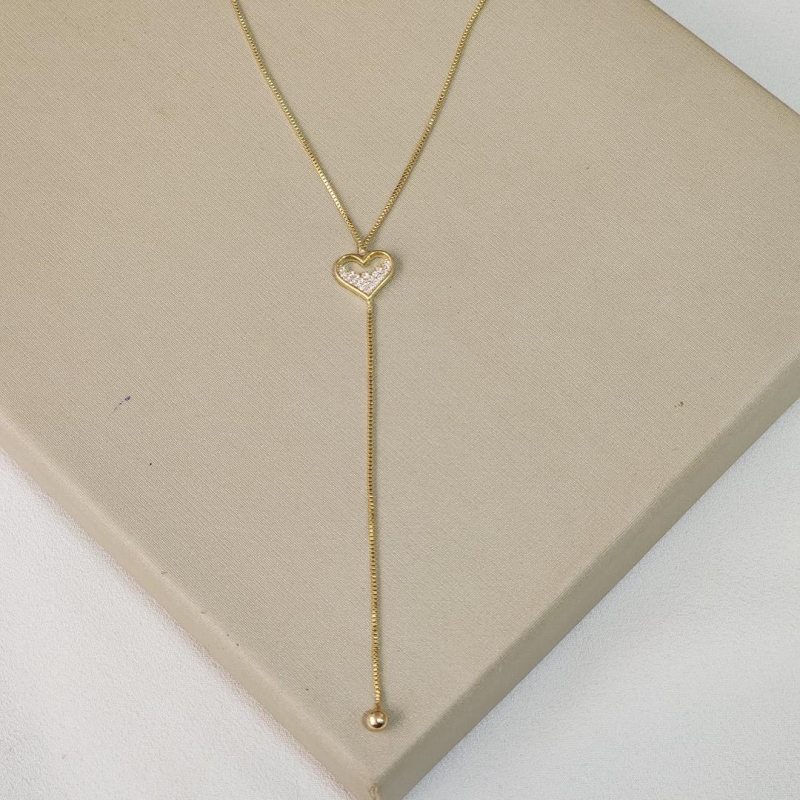 Colar Delicado Coração Zircônia
