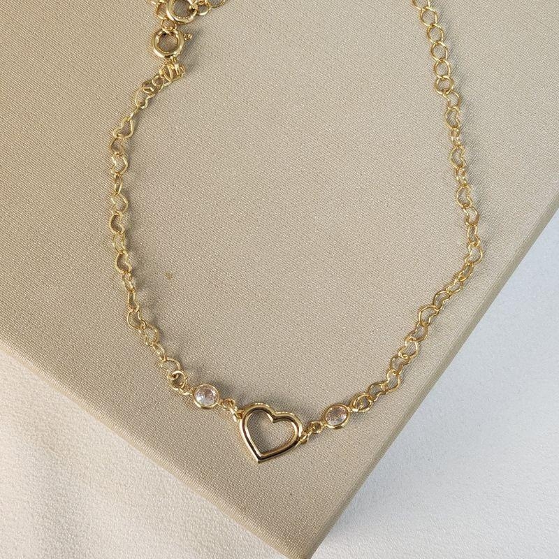 Pulseira Coração Vazado