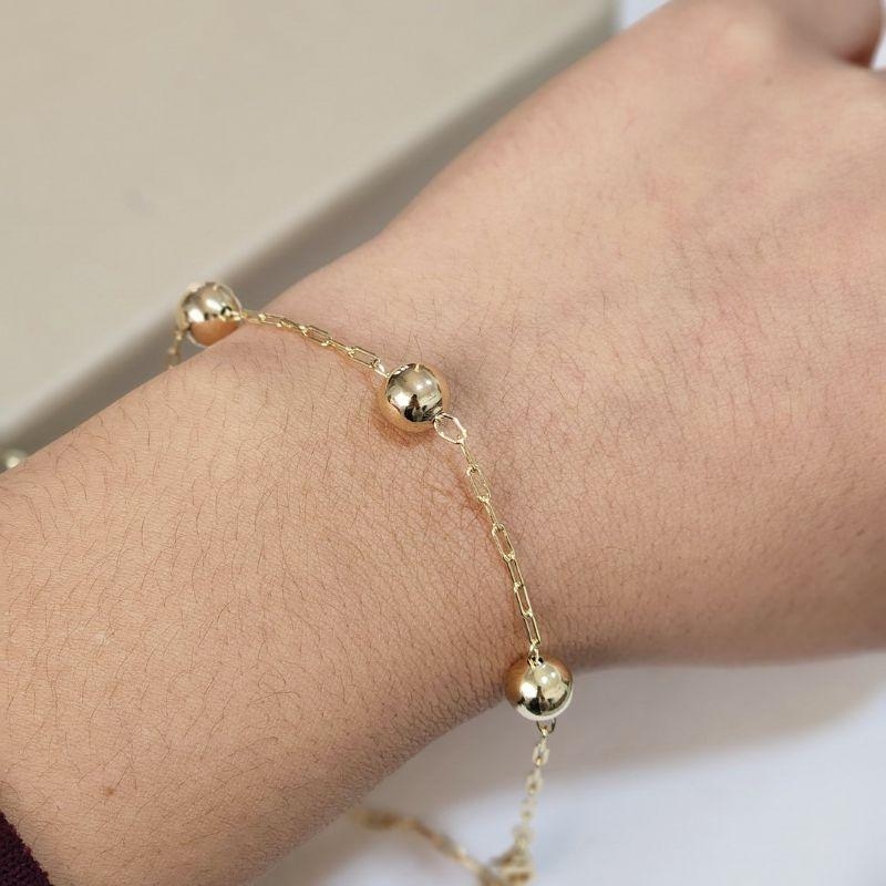 Pulseira Lisa Bolinhas