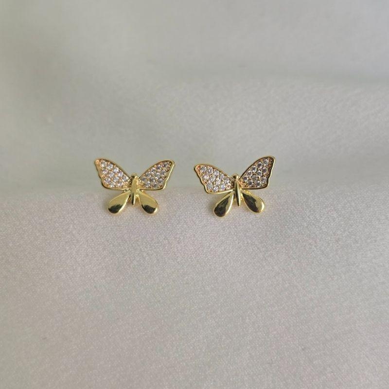 Brinco Delicado Borboleta Zircônia