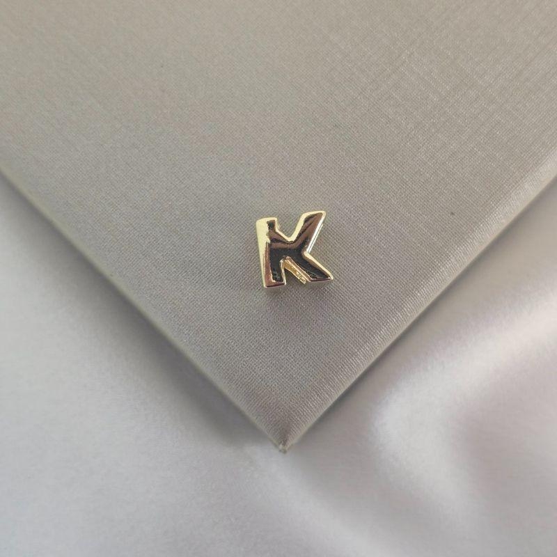 Pingente Letra K banhada ouro 18k