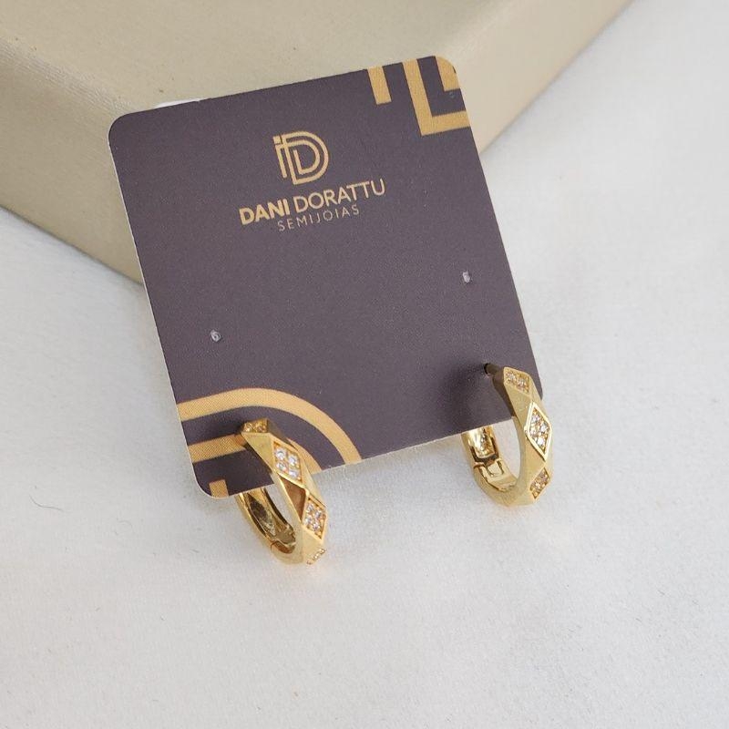 Argola Delicada Lisa e Zircônia