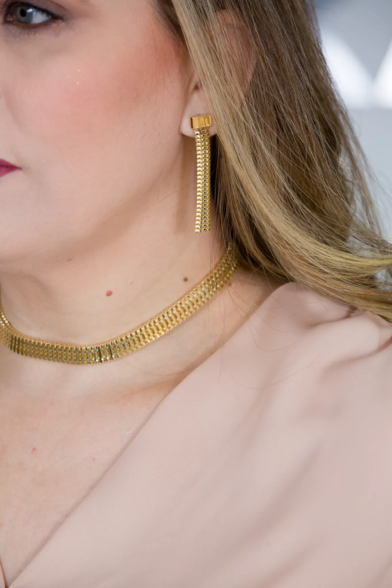 Choker Corrente Grossa banhada Ouro  18k