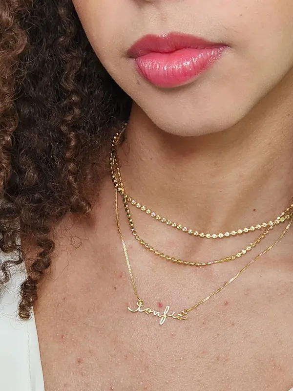 Colar Confie Delicado banhado Ouro 18k