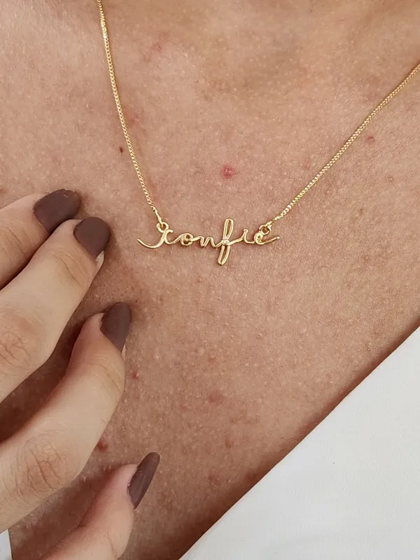 Colar Confie Delicado banhado Ouro 18k