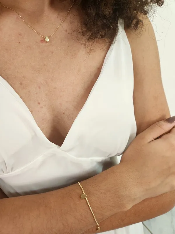 Pulseira Delicada Gota banhada Ouro 18k