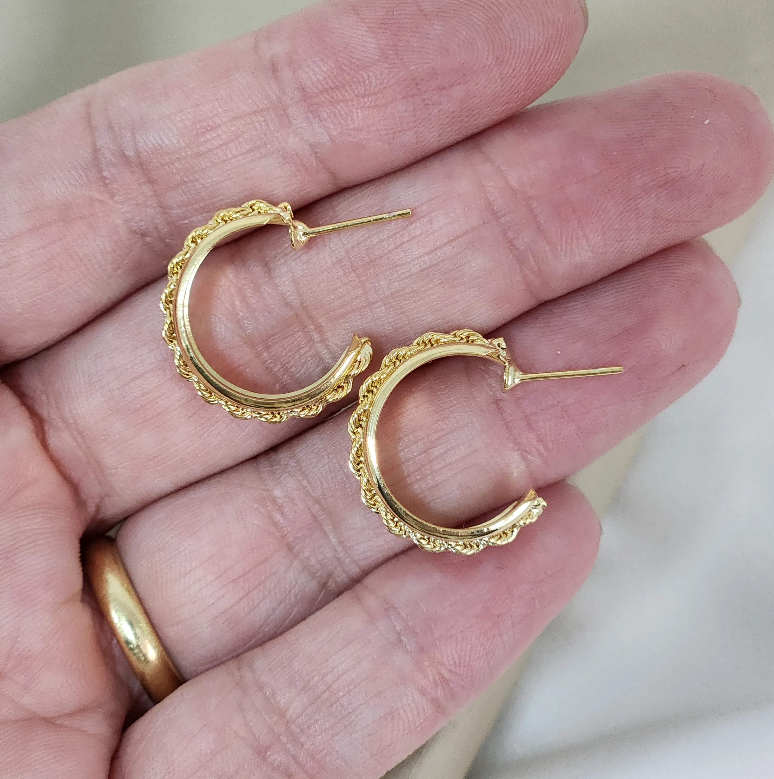 Brinco Argola Cordão Baiano banhado Ouro 18k