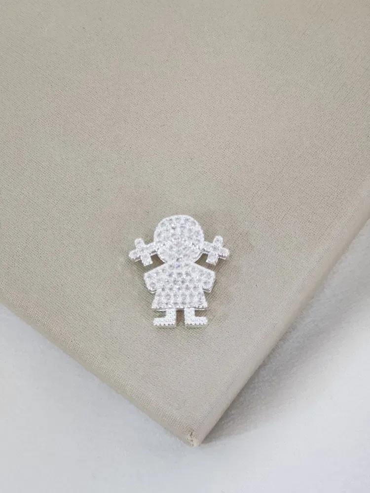 Pingente Filha Zircônia Cristal Prata