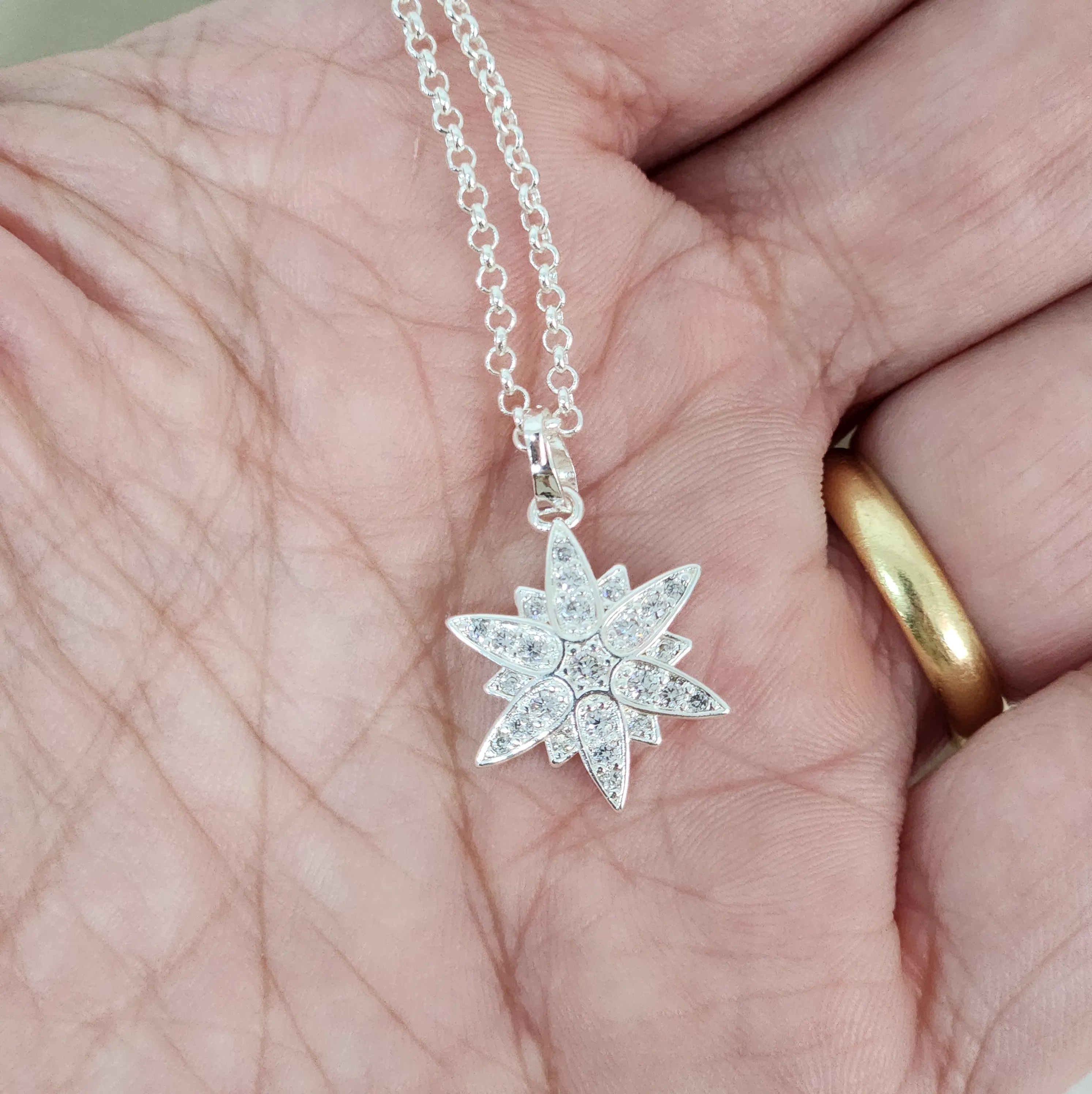 Colar Estrela ZIrcônia Cravejada banhada Prata