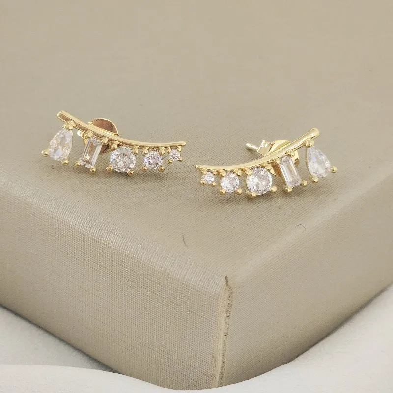 Brinco Zircônia banhado Ouro 18k