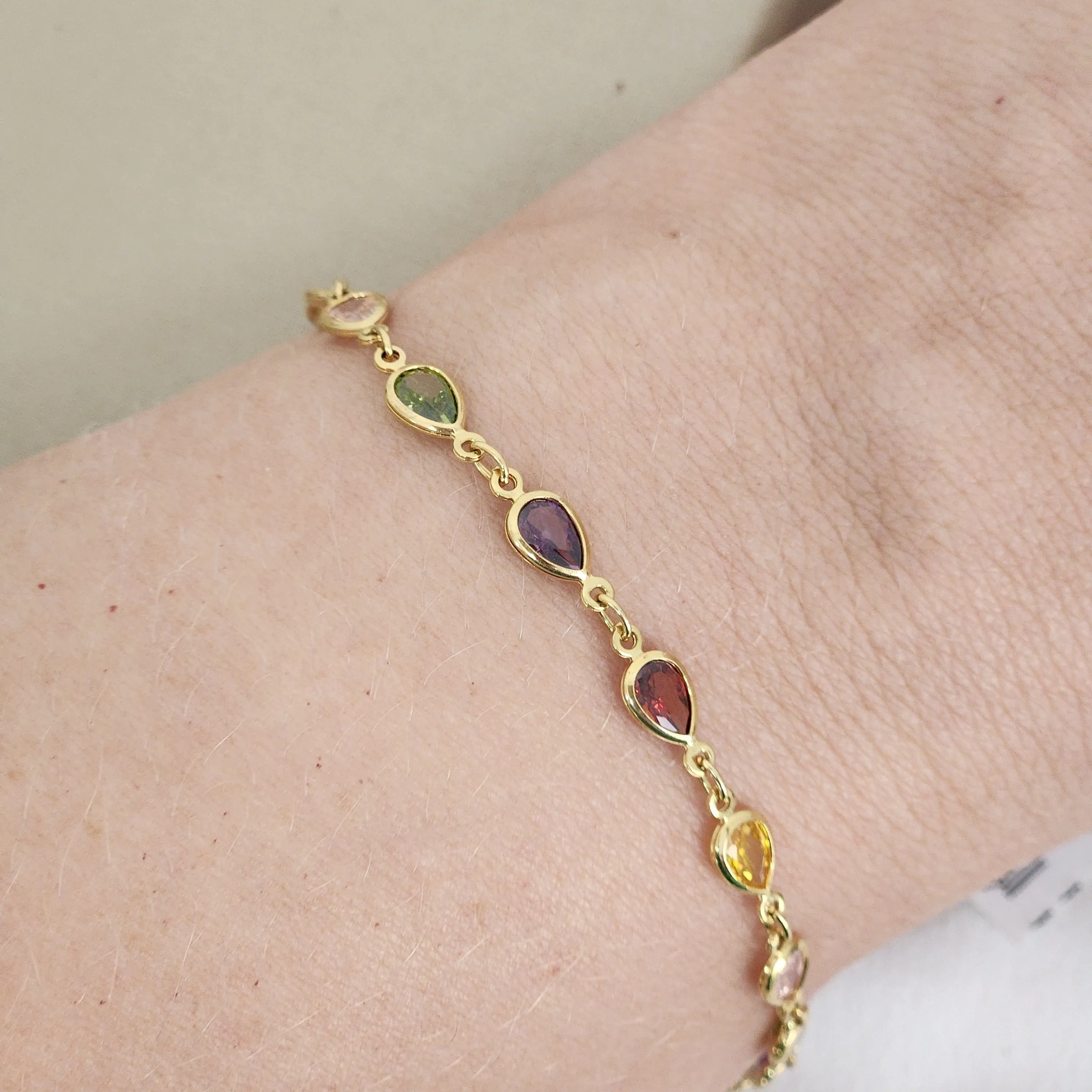 PULSEIRA PEDRA GOTA COLORIDA