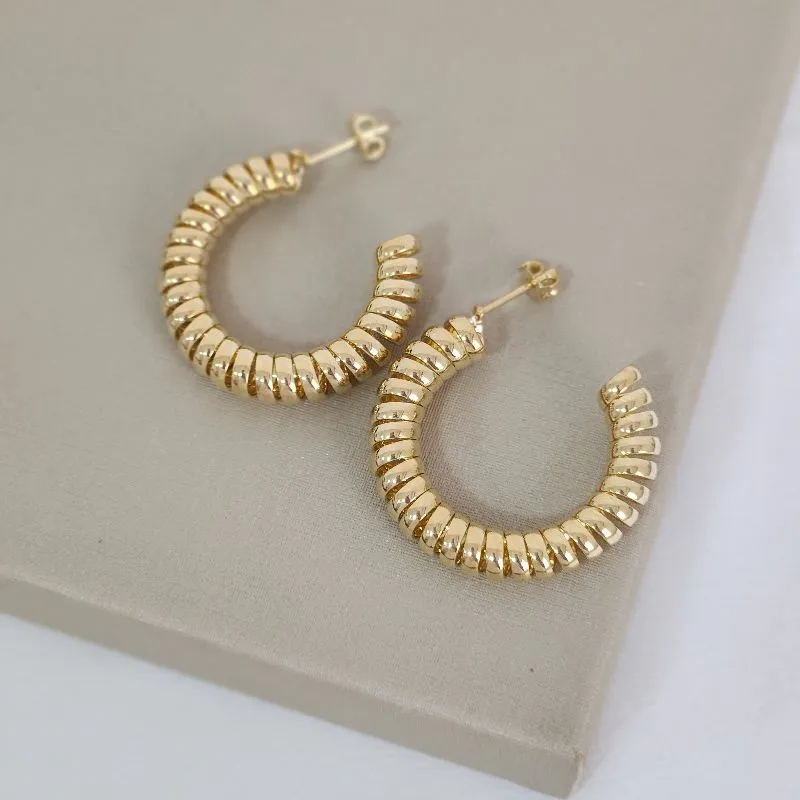 Argola Trabalhada banhada Ouro 18k