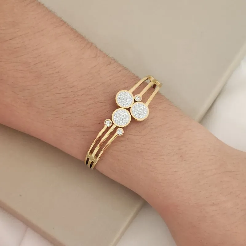 BRACELETE CRAVEJADO COM ZIRCÔNIA