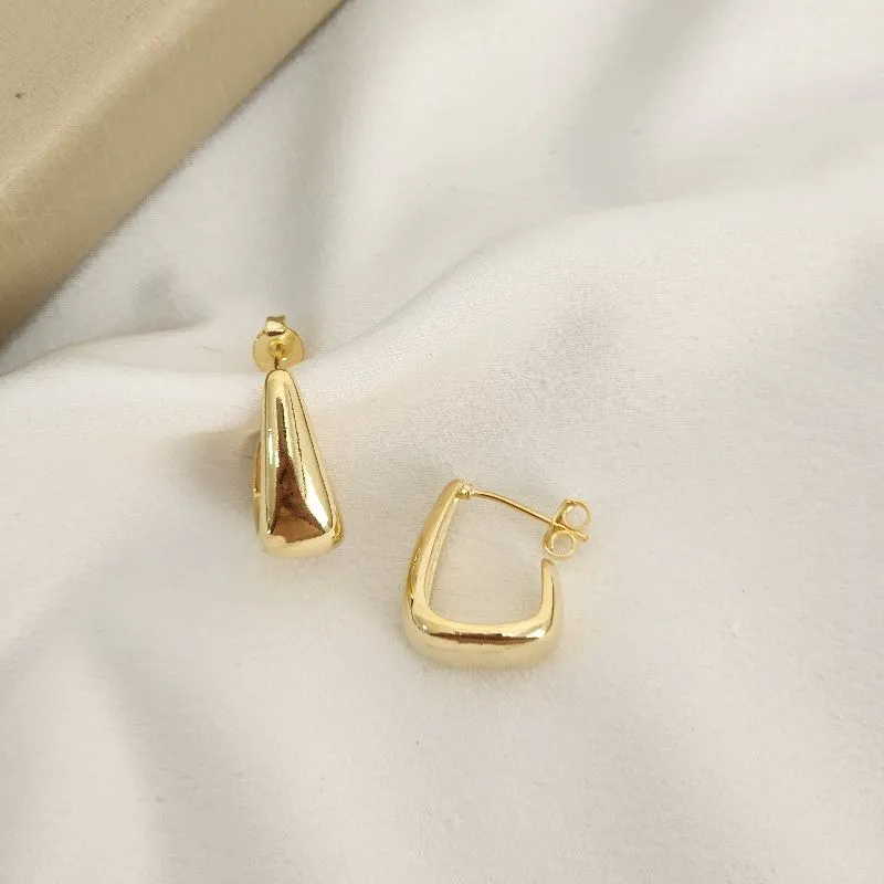 Brinco Argola Geométrica banhado Ouro 18k