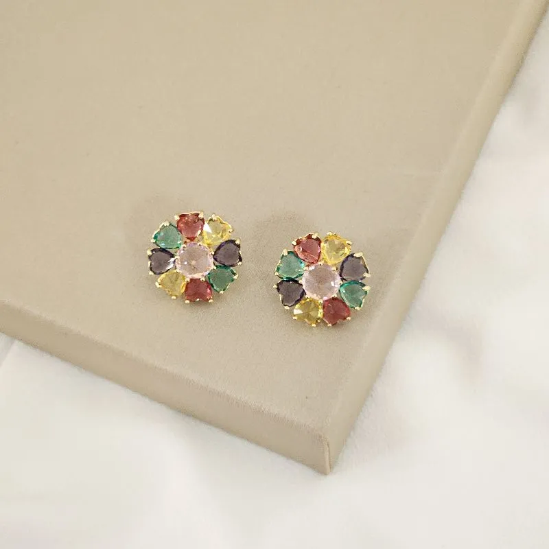 Brinco Colorido banhada Ouro 18k
