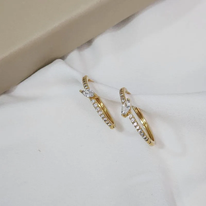 Brinco de argola zirconia