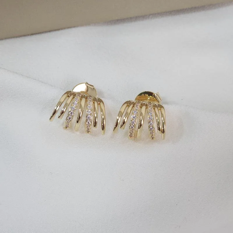 Brinco Delicado Metal Zircônia banhado Ouro 18k