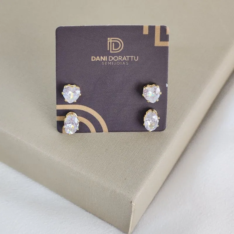 Brinco duplo Zirconia