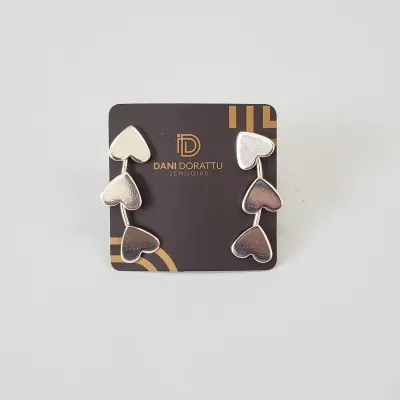 BRINCO EAR CUFF CORAÇÃO CHAPADO