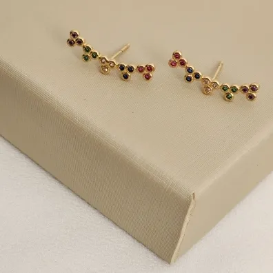 BRINCO EARCUFF  COM MICROZIRCÔNIA
