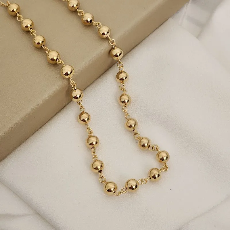 Choker Bolinhas Médias banhada Ouro 18k