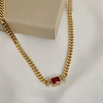 CHOKER CORRENTARIA COM PEDRA