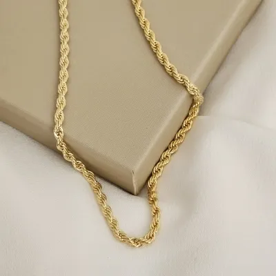 Choker Corrente Cordão Baiano Fino banhado Ouro 18k